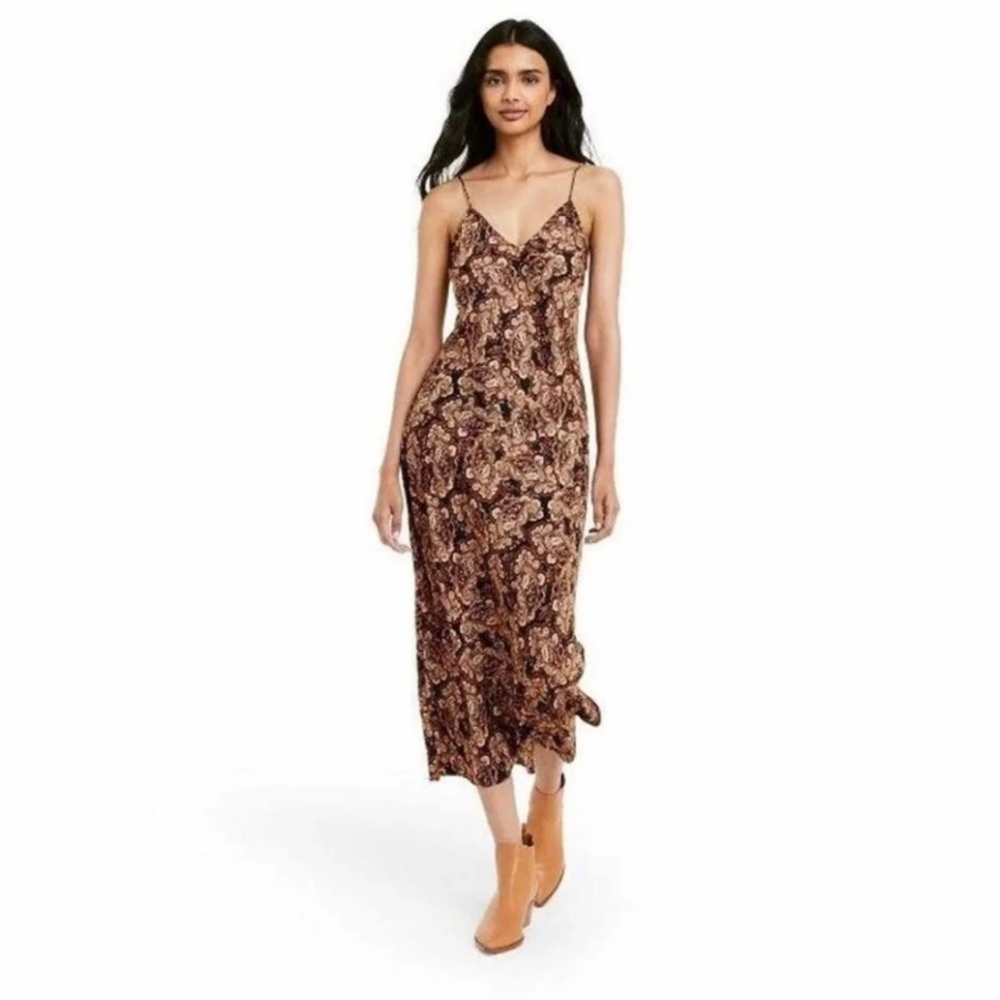 Nili Lotan Paisley Print Pencil Spil Dress / size S